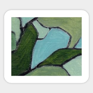 Abstract Oil Painting 2c42 Aspargus Cerulean Fern Sticker